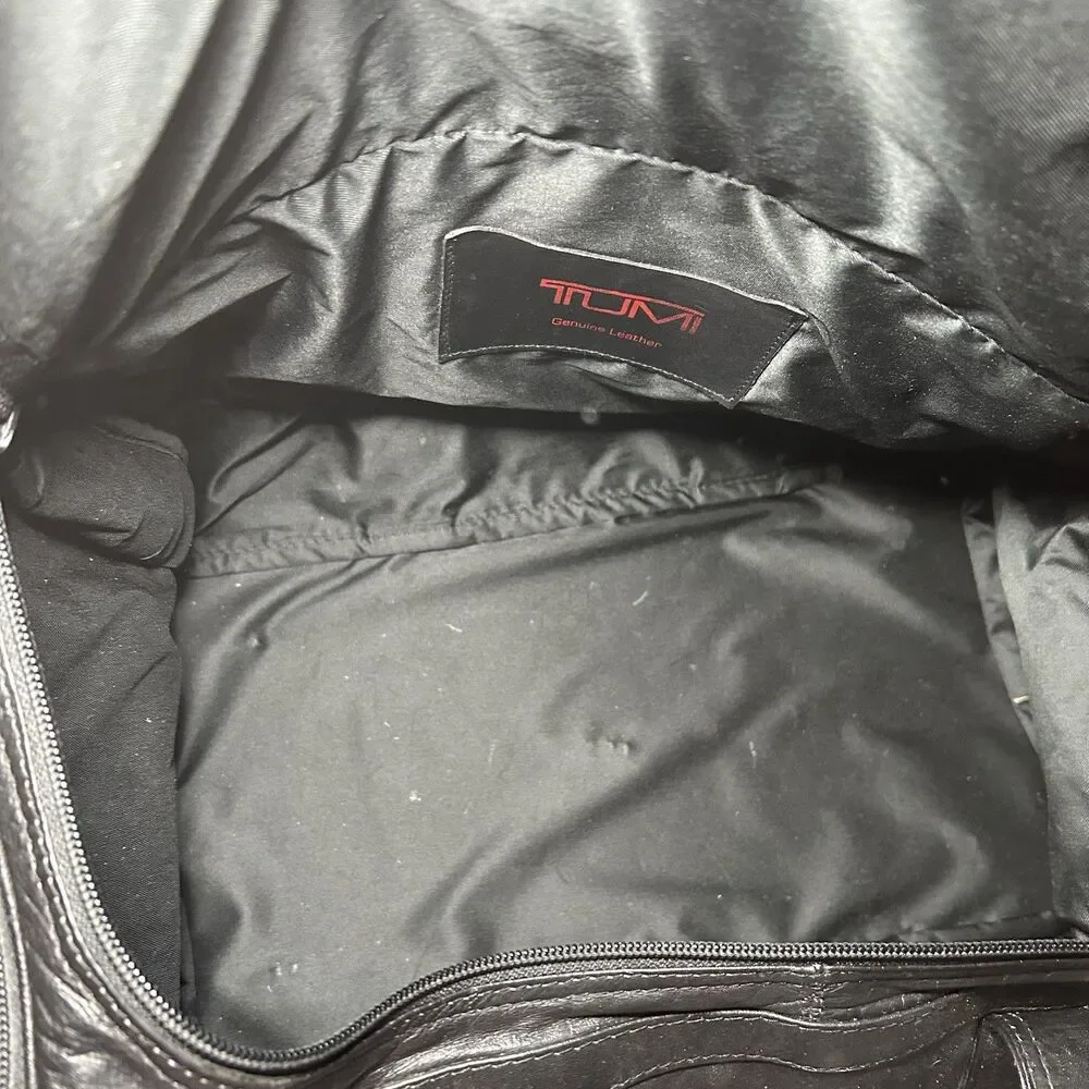 Vintage Tumi Alpha Square Duffle Bag Black Napa Leather Rare Luggage Weekender